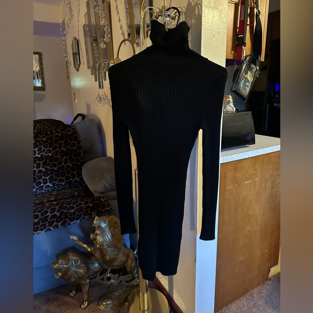 Elegant Black Turtleneck Dress. Size USA Extra Small. NEW without tags.